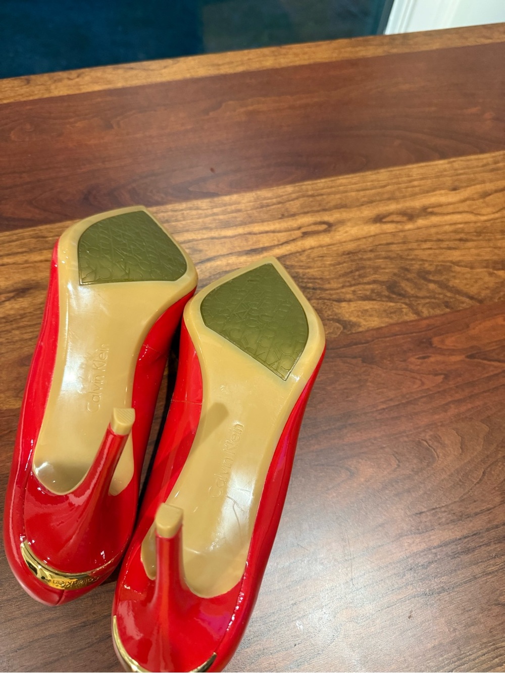 Calvin Klein Red Patent Pointed-Toe Pump - Picture 7 of 7